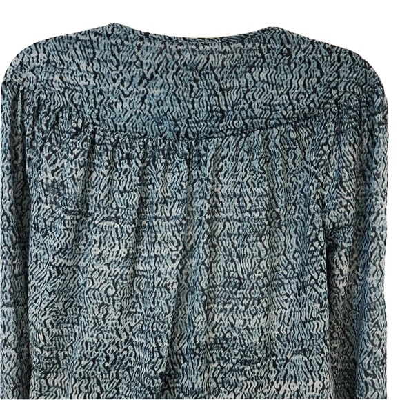 Women’s Michael Kors Blue Printed Long Sleeve Blouse Size S - Picture 5 of 11